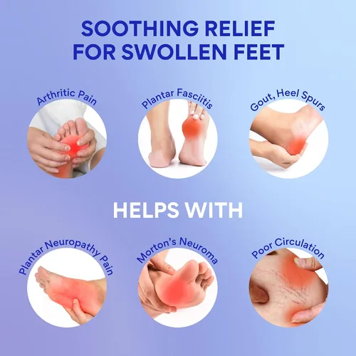 Vista 2 de LEONNS Zapatillas con Compresas de Gel Hielo - Proporciona terapia fría y caliente para el dolor de pies, alivio del dolor por neuropatía