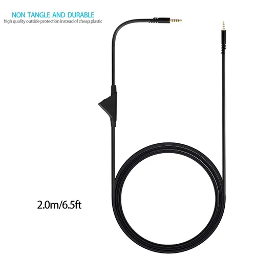 Vista 4 de Cable de repuesto para auriculares de juego Astro A40/A40TR/A10, cable auxiliar con control de volumen de 2,0 m 6,5 pies compatible con Xbox-One PC