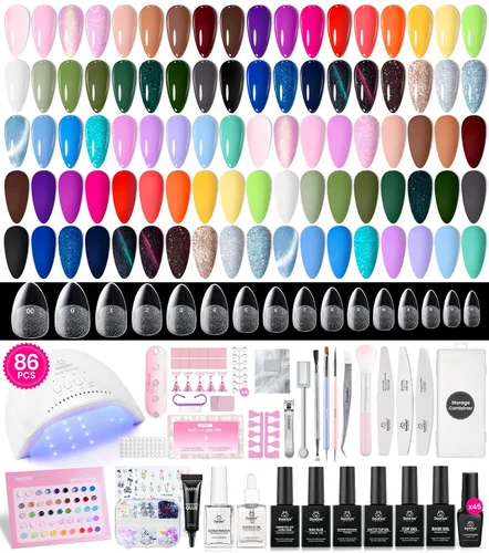 Vista 24 de Beetles - Kit de 69 esmaltes de uñas de gel con luz UV – Kit de esmalte de uñas de gel de 35 colores con base y capa superior brillante