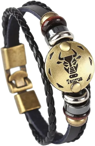 Vista 37 de Hamoery Pulsera de cuero de aleación punk para Constellation trenzada pulsera pulsera brazalete