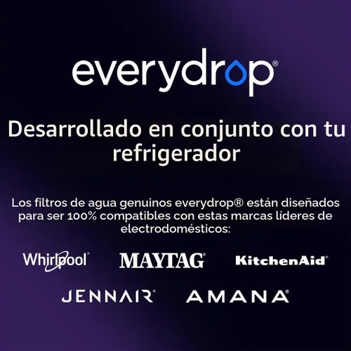 Vista 6 de Everydrop by Whirlpool - Filtro para refrigerador de hielo y agua 1, morado, EDR1RXD1
