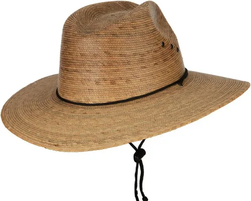 Vista 3 de Sombrero Fedora de ala grande con trenza de palma para hombre Dk Palm