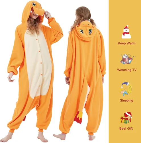 Vista 4 de SWEETXIN Pijama unisex para adultos y niños, para Halloween, Navidad, ropa de dormir, traje de cosplay para mujeres y hombres