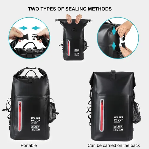 Vista 5 de Mochila impermeable, mochila impermeable flotante, bolsa a prueba de humedad al aire libre, ideal para actividades de playa