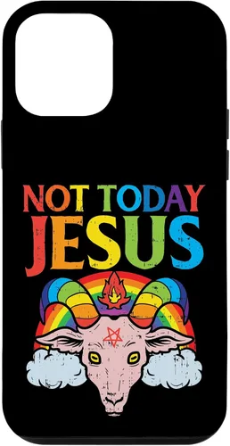Vista 16 de Today Not Jesus Satan Goat Satanic Rainbow Satanism Gift Case for iPhone 17