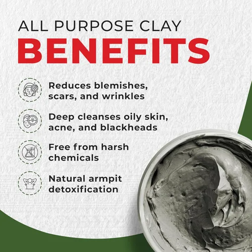 Vista 4 de Mayan Magic Mud Potente arcilla de bentonita de calcio para limpieza profunda de poros, 1 libra, mascarilla facial natural para hombres y mujeres