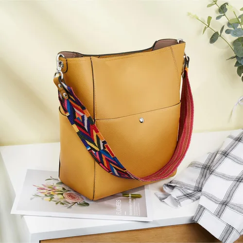 Vista 12 de BROMEN Bolsa Hobo para mujer, diseñada con cuero vegano, de hombro, bandolera