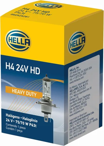 Vista 3 de Hella Bombilla H4 de alta resistencia HD de 24 V, 75/70 W