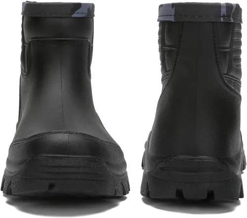 Vista 3 de Enelauge Botas cortas impermeables para hombre, calzado de lluvia de goma antideslizante