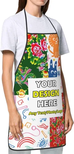 Vista 2 de Delantales impermeables personalizados para diseñar tu propia foto logotipo texto para cocinar hornear 28.3 x 20.4 pulgadas