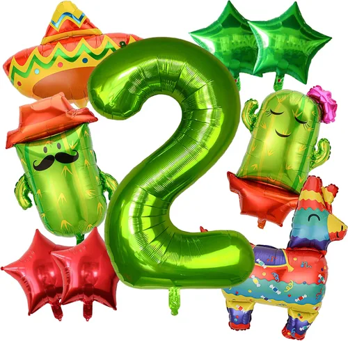 Vista 9 de 9 globos grandes de números moxicanos con globos de fiesta, globos de fiesta mexicana, decoraciones de fiesta de fiesta, decoraciones de fiesta