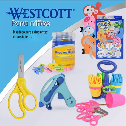 Vista 6 de Tijeras Westcott para niños diestros y zurdos, Variados Total 1