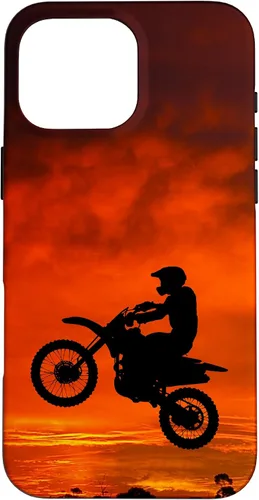 Vista 19 de Carcasa para iPhone 16 Motocross Dirt Bike Jump Sunset