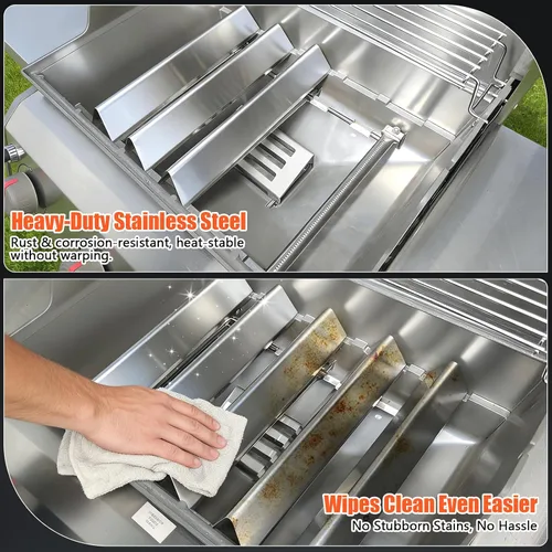 Vista 8 de QuliMetal Barras Saborizadoras de 15.3 pulgadas para Parrillas Weber Spirit E310, Spirit 300, Spirit II 300, E315 E320 E330 S310 S315 S320 S330