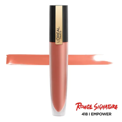 Vista 2 de L'Oréal Paris - Tinta de labios para maquillaje Rouge Signature, acabado mate, I Empower Yo empoderar