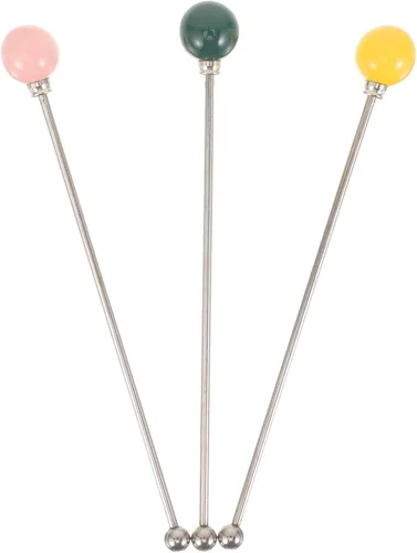 Vista 6 de SEWACC 3 palitos de metal para bebidas reutilizables para cócteles y varillas de revolver para fiestas de vacaciones y uso diario