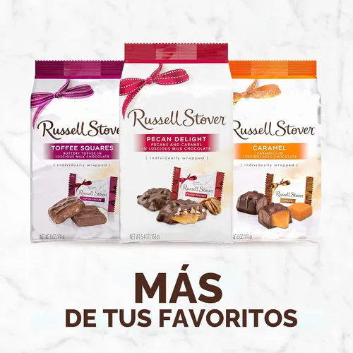 Vista 5 de Russell Stover Bolsa de regalo de caramelos de chocolate con leche y delicia de nuez pecán, 5.4 oz.