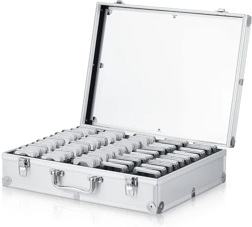 Vista 8 de Funrous Caja de Almacenamiento de Monedas de Aluminio 100/50/20 Slabs para Portadores de Slabs Suministros para Colección y Almacenamiento Caja
