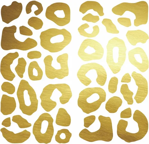 Vista 2 de RoomMates RMK3616SCS - Calcomanías de pared con diseño de leopardo dorado metálico