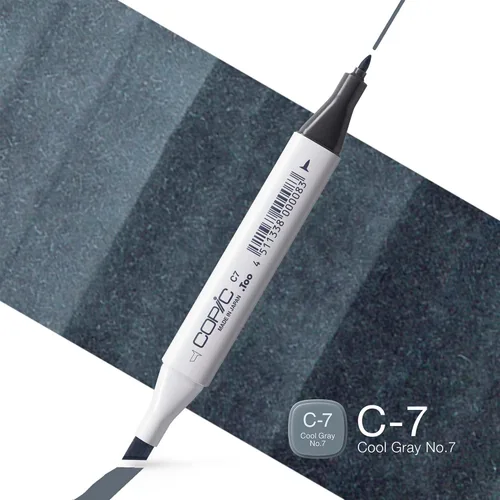 Vista 2 de Copic Marcador de alcohol clásico, de doble punta, C7-Copic, gris frío