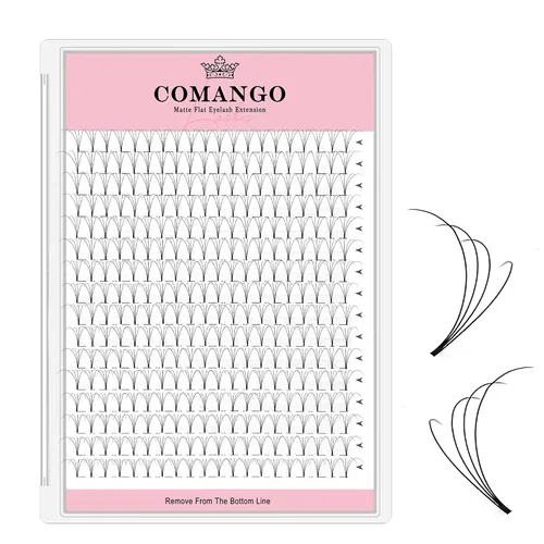 Vista 20 de Extensiones de pestañas de volumen prefabricadas 10D, 0.003 in de grosor, rizo C/D, 0.472 in, tallo corto, extensiones de pestañas de volumen