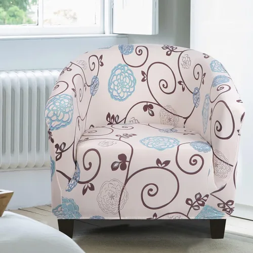 Vista 2 de SearchI Funda Elástica para Silla Club, Fundas Elásticas para Silla Barrel, Fundas Estampadas para Silla Tub, Funda de Elastano Suave para Sillón
