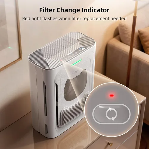 Vista 5 de uahpet Filtro de repuesto True HEPA, 1 paquete, compatible con uahpet Air Purifier Slim & Mate