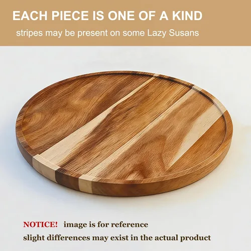 Vista 5 de Organizadores Lazy Susan de Madera de Acacia de 10 Pulgadas, ACIAZAAZ Lazy Susan Giratorio para Gabinete, Giratorio de Cocina para Almacenamiento