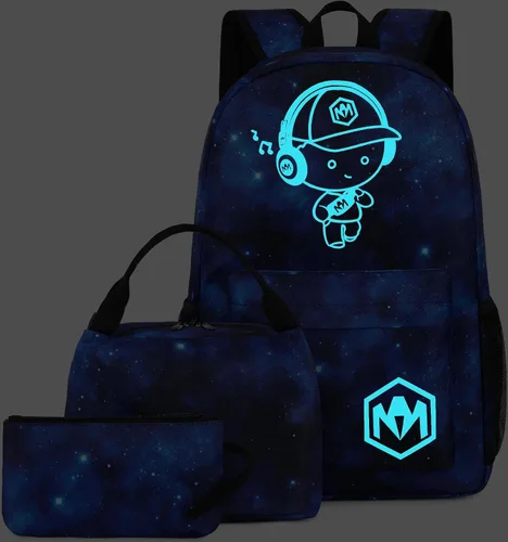 Vista 8 de Bluboon Mochila escolar para niños y adolescentes, mochila de viaje para niños, bolsa de almuerzo para niños, estuche para lápices