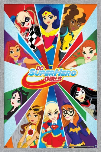Vista 12 de Trends International DC Comics DC Superhero Girls - Póster de collage de pared, 22.4 pulgadas de largo x 14.7 pulgadas, versión enmarcada de madera