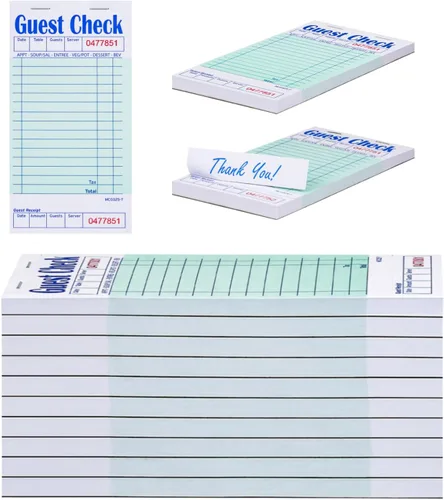 Vista 8 de Methdic Talonarios de Comandas para Servidores, Bloc de Notas para Meseras 250 Órdenes para Restaurantes (5 Libros)