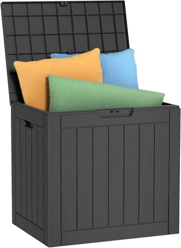 Vista 12 de EasyUp - Caja de almacenamiento para exteriores de 50 galones, impermeable, con cerradura 2-Gris