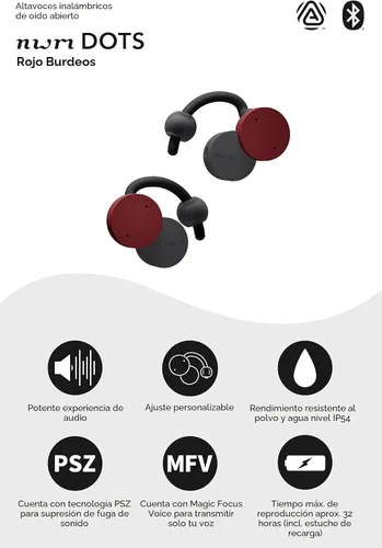 Vista 3 de nwm DOTS Altavoces Inalámbricos de Oreja (Auriculares de Oreja Abierta) con Fugas de Sonido Suprimidas