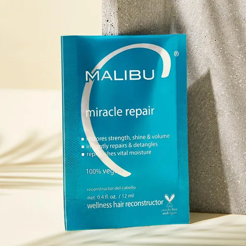 Vista 3 de Malibu C Miracle Repair Treatment - Proteína nutritiva y vitamina B5 para hebras de cabello débiles y dañadas