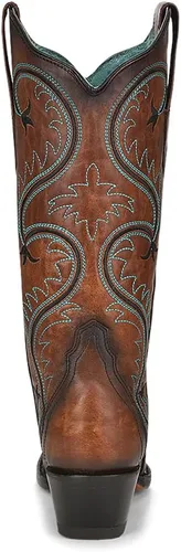 Vista 4 de Corral Boots Mujeres Milagro Bordado Snip Toe Casual Botas Mid Becerro Tacón Bajo 1-2" - Marrón, Marrón