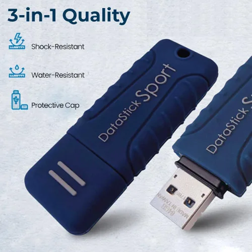 Vista 6 de Centon Electronics MP Essential USB 3.2 Gen1 DataStick - Unidad flash deportiva, 8 GB, 10 unidades flash USB, paquete de 10 unidades, azul marino