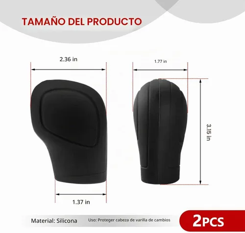 Vista 2 de 2 PCS Fundas para Cabeza de Palanca de Cambios del Automóvil, Funda de Mango Cómodo para Palanca de Freno de Mano, Protector Antideslizante de Negro