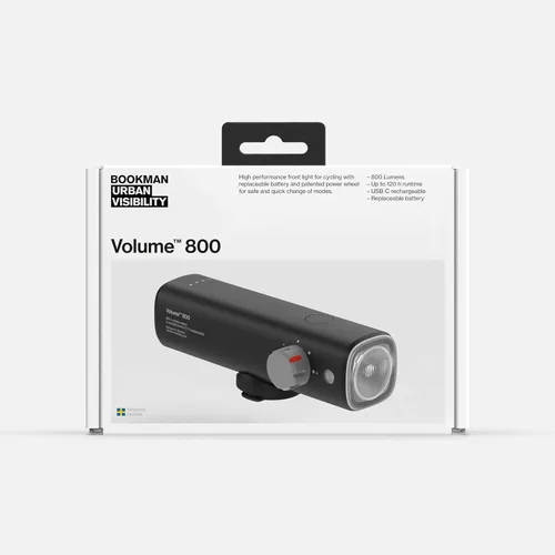 Vista 6 de Bookman Volume 800 - Luz delantera de bicicleta recargable con batería reemplazable