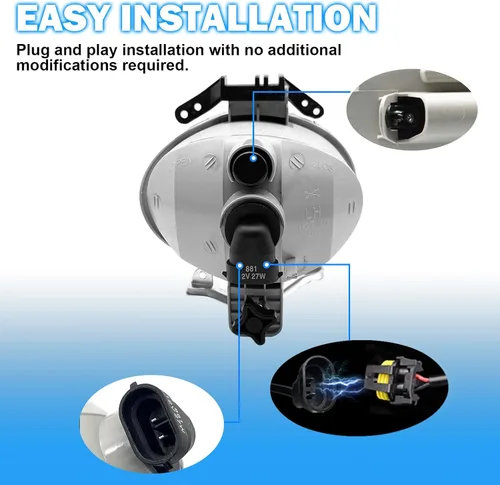Vista 8 de Boxlight - Luces antiniebla compatibles con Hyundai Santa Fe 2007 2008 2009, un par de luces antiniebla con lente transparente para parachoques