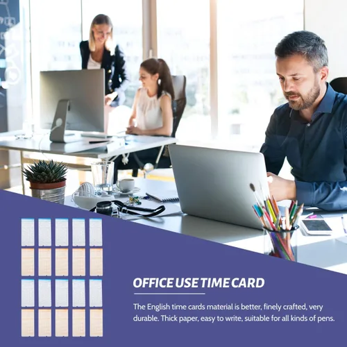 Vista 7 de Gadpiparty Tarjetas de tiempo semanales para empleados, hoja de tiempo, tarjetas térmicas semanales para reloj de tiempo, registrador de asistencia