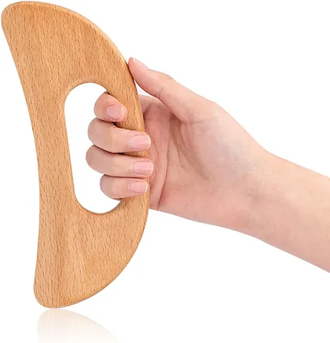 Vista 8 de Masajeador de celulitis de madera, herramienta de guasha corporal, masajeador de drenaje linfático, raspador muscular, herramienta de masaje