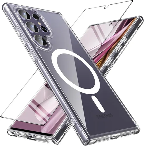 Vista 15 de Hensinple Funda Magnética para Samsung Galaxy S22, Funda para Teléfono Galaxy S22 [Compatible con MagSafe], Cubierta Magnética Transparente