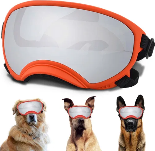 Vista 29 de Gafas de sol para perros medianos con correa ajustable, protección UV, gafas de sol para cachorros a prueba de viento, adecuadas para mascotas