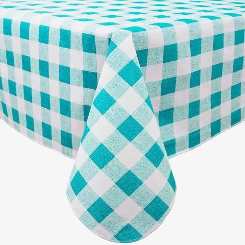 Vista 16 de Mantel de vinilo desechable con reverso de franela, impermeable, patrón de copo de nieve y reno (60 pulgadas, 2-4 asientos)