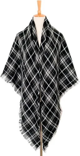 Vista 6 de Wander Agio - Bufanda envolvente con diseño a cuadros o triangular para mujer, cálida y larga, de punto, sensación de cachemira, chal
