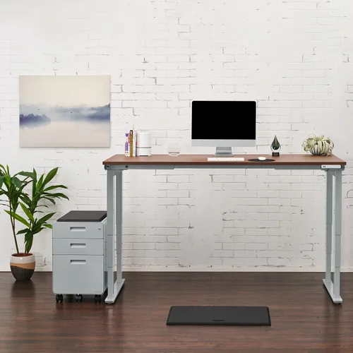 Vista 9 de Uplift - Escritorio eléctrico de pie de bambú (80 x 30 pulgadas) V2-Commercial (gris) Escritorio de pie ajustable de 4 patas, teclado avanzado