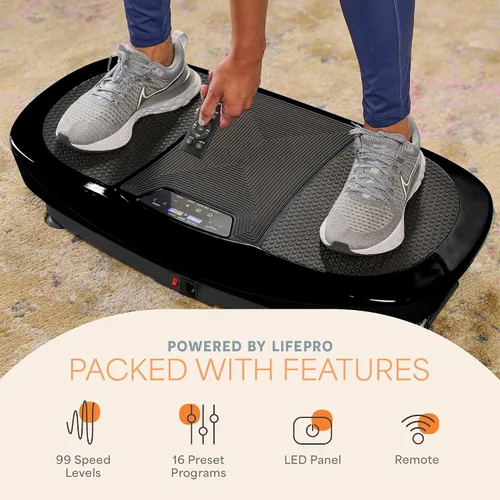 Vista 5 de Lifepro Rumblex Max 4D Vibration Plate Exercise Machine with 99 Speeds 3 Motors, 500 lb Capacity, 16 Presets, Resistance & Mini Bands — Vibration