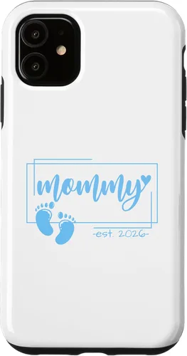 Vista 8 de Mommy Est 2026 Pregnancy Announcement Baby Boy Reveal Case for iPhone 17