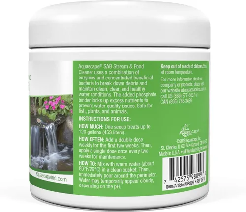 Vista 2 de Aquascape SAB Stream and Pond Cleaner Tratamiento de agua (8.8 oz / 250 g)