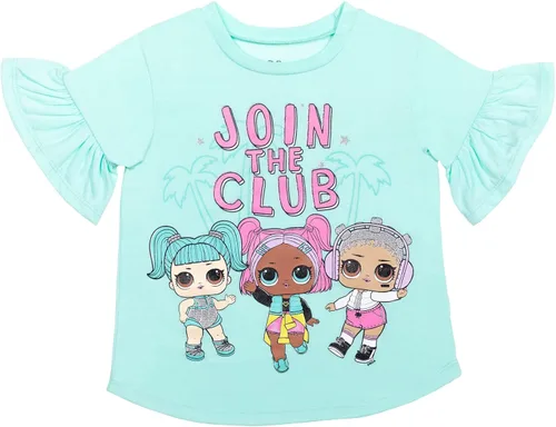 Vista 2 de L.O.L. Surprise! Conjunto de camiseta gráfica y pantalones cortos de bicicleta para niñas de niños pequeños a niños grandes